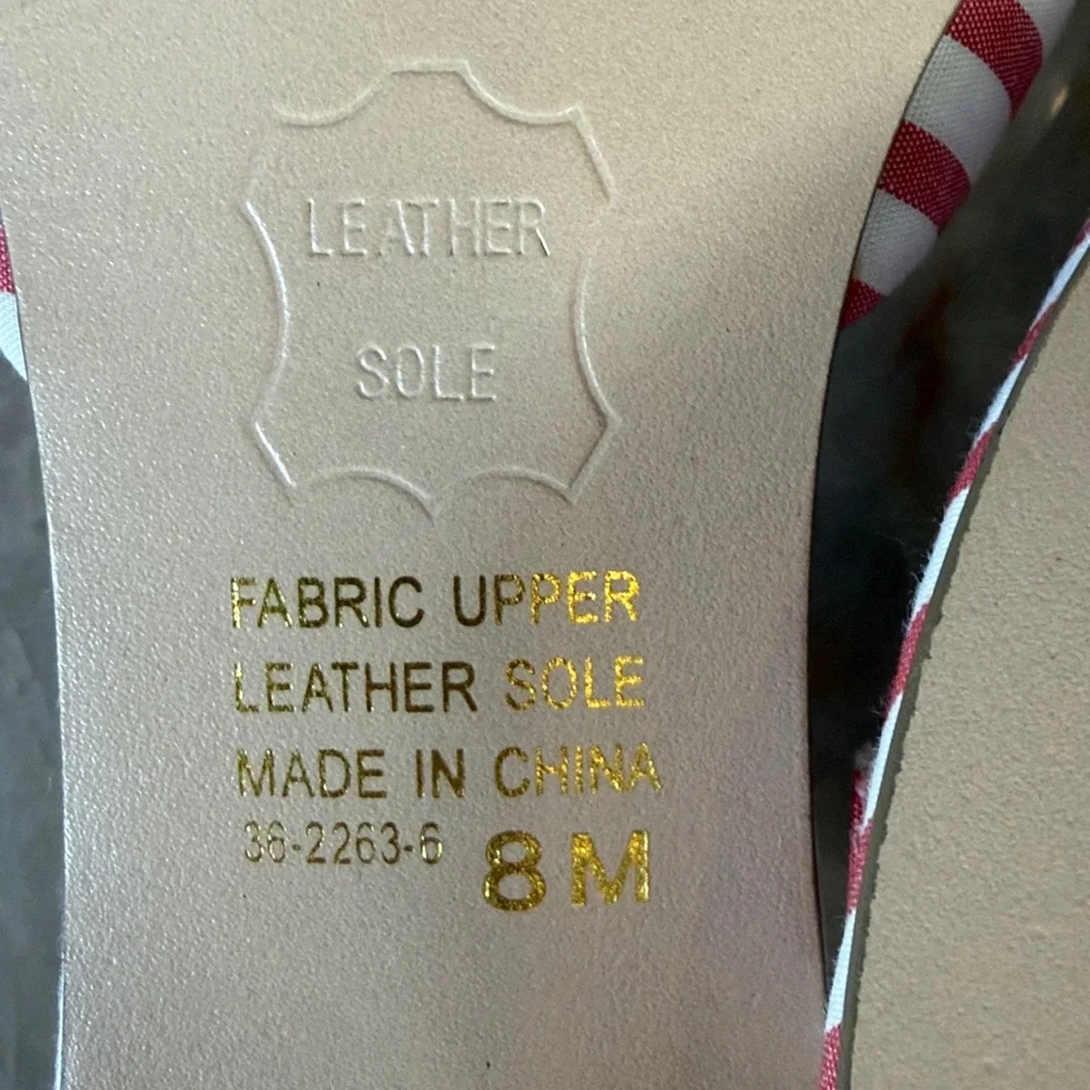 Chadwicks Red and White Striped Knot Slide Mules New - Picture 6 of 6